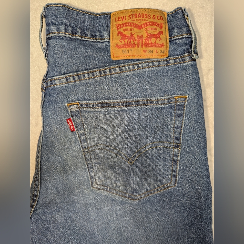 Levi's 511 Slim Fit Straight Leg Jeans Tagged Size‎ 34Lx34W